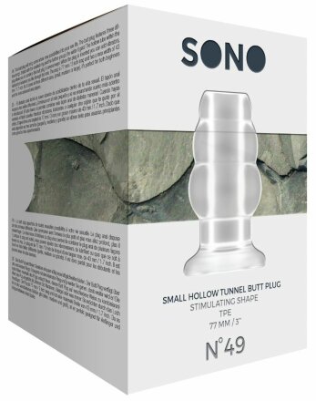 Прозрачная анальная пробка с тоннелем №49 Small Hollow Tunnel Butt Plug 3 Inch - 7,7 см. 