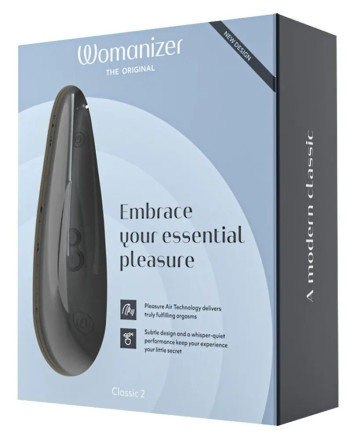 Черный бесконтактный стимулятор клитора Womanizer Classic 2 