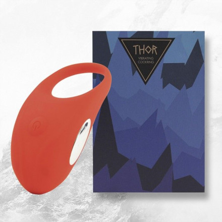 Красное кольцо с вибрацией Thor Cockring 