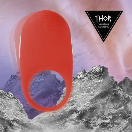 Красное кольцо с вибрацией Thor Cockring 