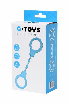 Голубые силиконовые наручники A-Toys без ключа 