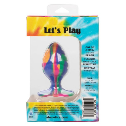 Яркая анальная пробка Cheeky Medium Swirl Tie-Dye Plug - 7,5 см. 