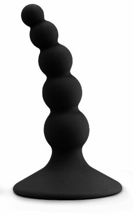 Черный анальный стимулятор с шариками Lure me Beaded Anal Plug - 10,3 см. 