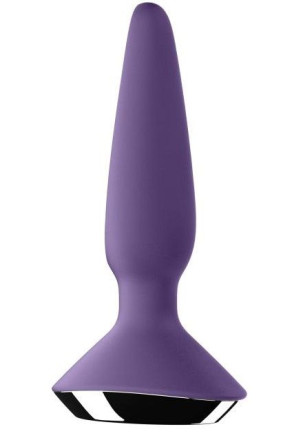 Фиолетовая анальная пробка с вибрацией Satisfyer Plug-ilicious 1 - 13,5 см. 
