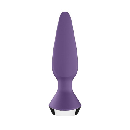 Фиолетовая анальная пробка с вибрацией Satisfyer Plug-ilicious 1 - 13,5 см. 