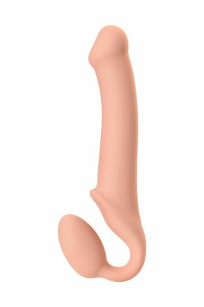 Телесный безремневой страпон Silicone Bendable Strap-On L 