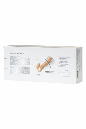 Телесный безремневой страпон Silicone Bendable Strap-On L 