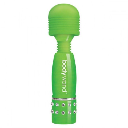 Светящийся в темноте жезловый мини-вибратор с кристаллами Mini Massager Glow In The Dark 