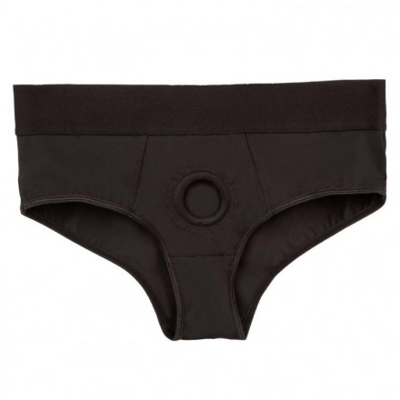 Черные трусы для страпона BACKLESS BRIEF HARNESS L/XL 
