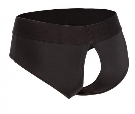 Черные трусы для страпона BACKLESS BRIEF HARNESS L/XL 