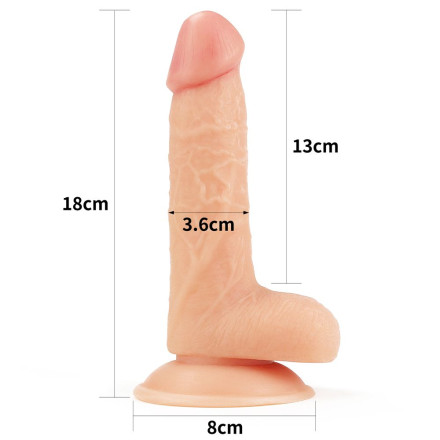 Телесный фаллоимитатор 7  The Ultra Soft Dude - 18 см. 