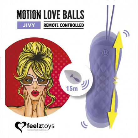Фиолетовые вагинальные шарики Remote Controlled Motion Love Balls Jivy 