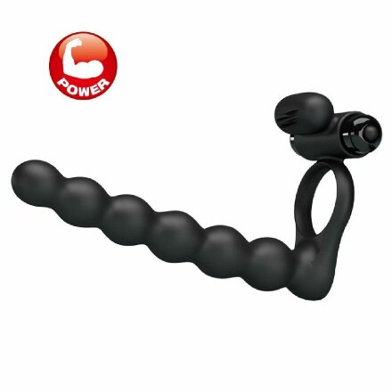 Черная насадка для двойной стимуляции Hercules Penis Sheath III - 15,3 см. 