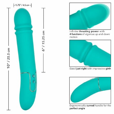 Бирюзовый гладкий вибратор Shameless Flirt - 25,5 см. 