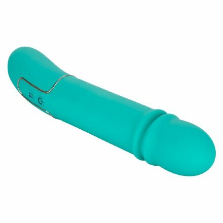 Бирюзовый гладкий вибратор Shameless Flirt - 25,5 см. 