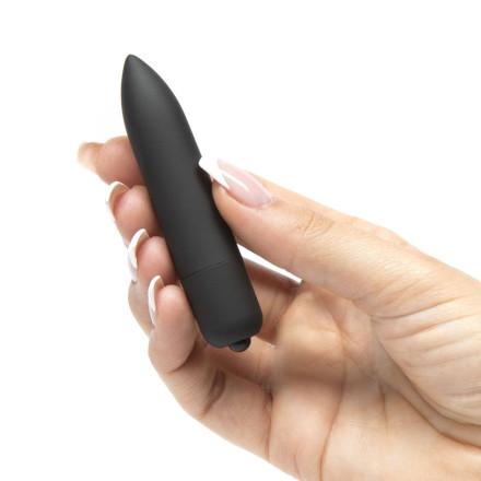 Черная вибропуля X-Basic Long Bullet 10 speeds - 9 см. 