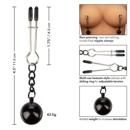 Утяжеленные зажимы-прищепки для сосков Nipple Grips Weighted Tweezer Nipple Clamps 