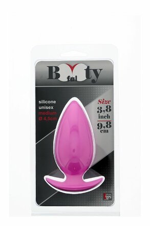 Розовая анальная втулка BOOTYFUL ANAL PLUG MEDIUM PINK - 9,8 см. 