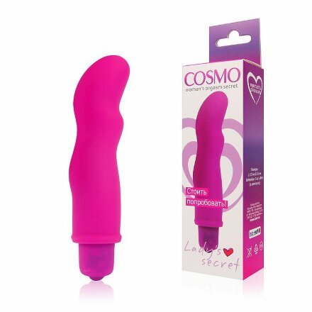 Розовый фантазийный вибромассажер Cosmo - 11,5 см. 