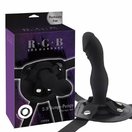 Черный страпон Rumpy-pumpy Strap-On - 15 см. 