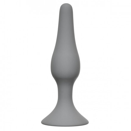 Светло-серая анальная пробка Slim Anal Plug Large - 12,5 см. 