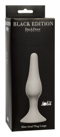 Светло-серая анальная пробка Slim Anal Plug Large - 12,5 см. 