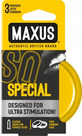 Презервативы с точками и рёбрами в железном кейсе MAXUS Special - 3 шт. 