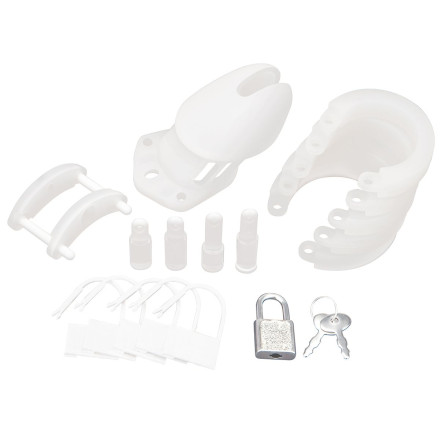 Белая клетка целомудрия Silicone Chastity Cage 