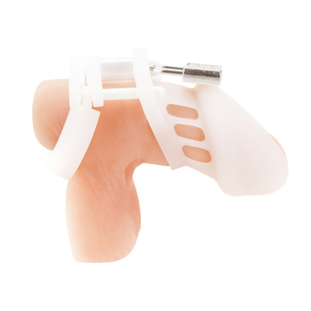 Белая клетка целомудрия Silicone Chastity Cage 