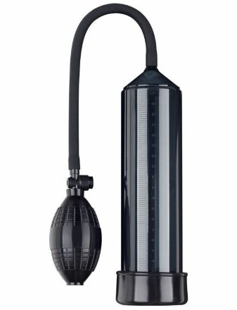 Чёрная вакуумная помпа Eroticon PUMP X1 с грушей 
