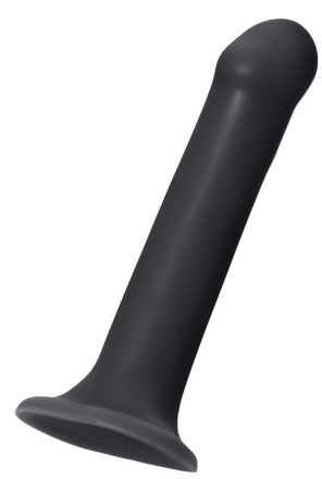 Черный фаллос на присоске Silicone Bendable Dildo XL - 20 см. 