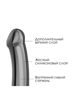 Черный фаллос на присоске Silicone Bendable Dildo XL - 20 см. 