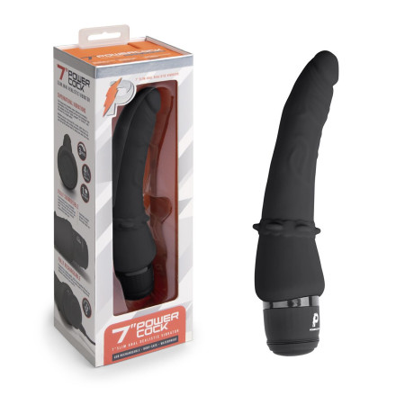 Черный анальный вибратор 7  Slim Anal Realistic Vibrator - 20 см. 