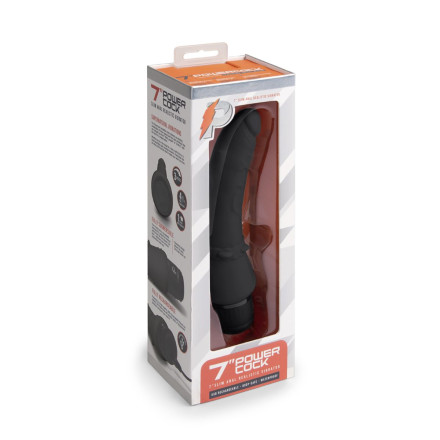 Черный анальный вибратор 7  Slim Anal Realistic Vibrator - 20 см. 