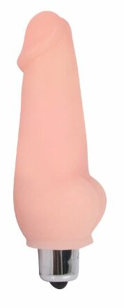 Телесный мини-вибратор Vibrator Mini - 9,5 см. 