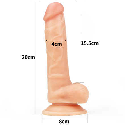 Телесный фаллоимитатор 8  The Ultra Soft Dude - 20 см. 