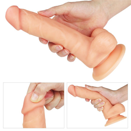 Телесный фаллоимитатор 8  The Ultra Soft Dude - 20 см. 