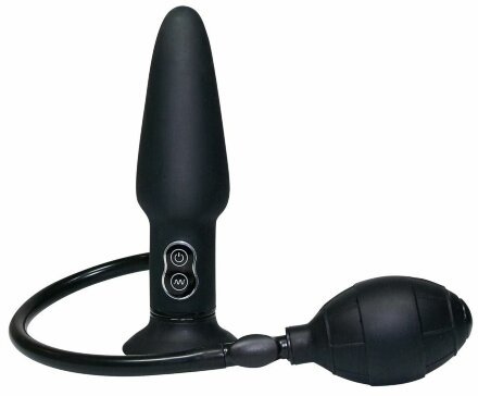 Анальный вибратор с функцией расширения True Black - 17 см. 