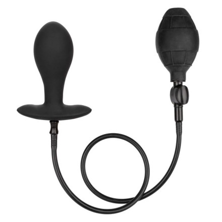 Черная расширяющаяся анальная пробка Weighted Silicone Inflatable Plug Large - 8,25 см. 