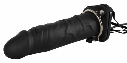Полый страпон с эффектом увеличения Inflatable Strap-On - 18,5 см. 