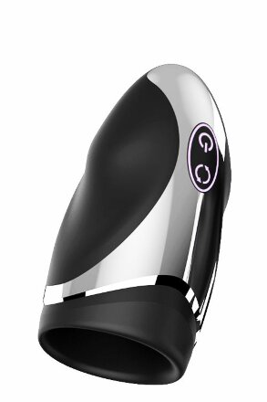 Черный вибромастурбатор NO.29 RECHARGEABLE PENIS HEAD VIBE 