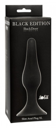 Чёрная анальная пробка Slim Anal Plug XL - 15,5 см. 