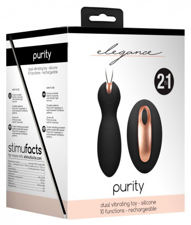 Черные вагинальные шарики Purity с пультом ДУ 