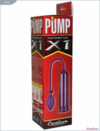 Фиолетовая вакуумная помпа Eroticon PUMP X1 с грушей 
