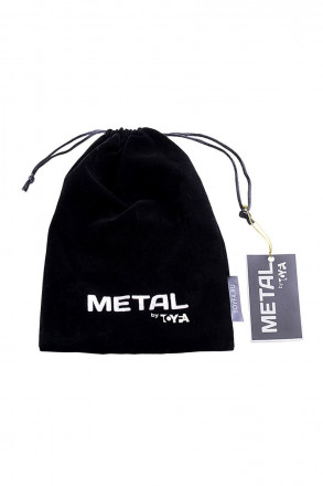 Серебристая анальная втулка TOYFA Metal с белым хвостиком 