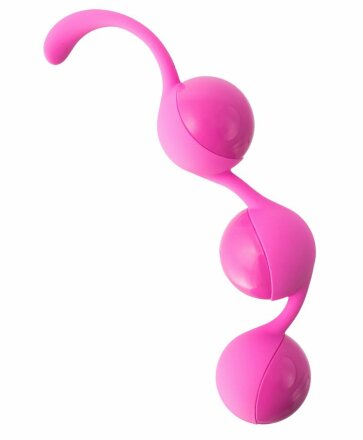 Розовые тройные вагинальные шарики из силикона DELISH BALLS 