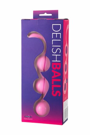 Розовые тройные вагинальные шарики из силикона DELISH BALLS 