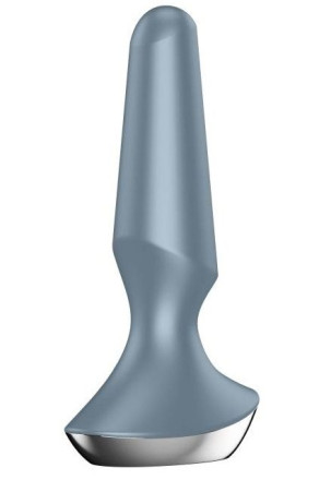 Серая анальная пробка с вибрацией Satisfyer Plug-ilicious 2 - 14 см. 