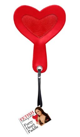 Шлепалка в форме сердца FURRY HEART PADDLE - 24 см. 