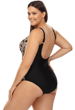 Совместный купальник plus size с принтом в виде леопардов 